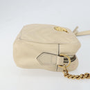 GUCCI GG Marmont Mini Camera Bag Leather White Gold 448065 Auth gh1235-3