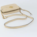 GUCCI GG Marmont Mini Camera Bag Leather White Gold 448065 Auth gh1235-7
