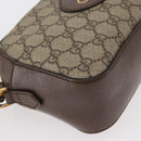 GUCCI GG Supreme Web Sherry Line Messenger Bag Neo Vintage PVC Beige Auth gh1236-10