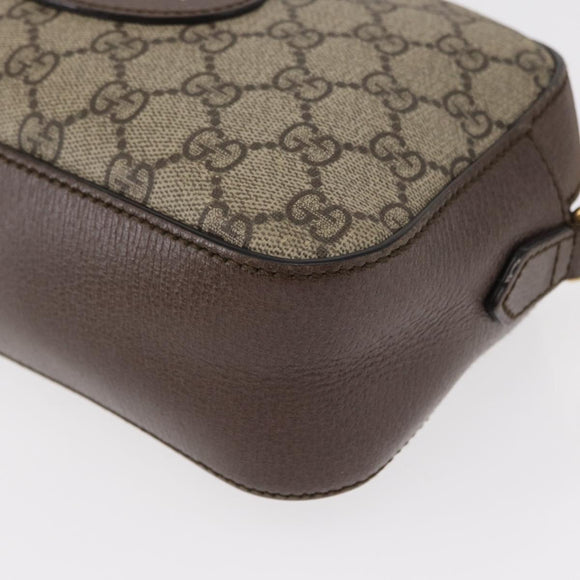 GUCCI GG Supreme Web Sherry Line Messenger Bag Neo Vintage PVC Beige Auth gh1236