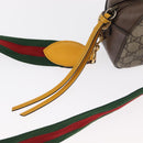 GUCCI GG Supreme Web Sherry Line Messenger Bag Neo Vintage PVC Beige Auth gh1236-16