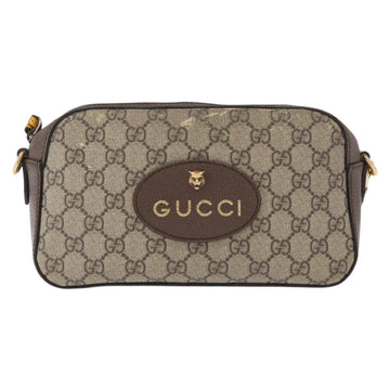 GUCCI GG Supreme Web Sherry Line Messenger Bag Neo Vintage PVC Beige Auth gh1236 - 0