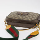 GUCCI GG Supreme Web Sherry Line Messenger Bag Neo Vintage PVC Beige Auth gh1236-6