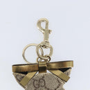 GUCCI Gutsy Chihuahua Key Charm GG Supreme Charm PVC Beige Gold Auth gh1237-3