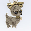 GUCCI Gutsy Chihuahua Key Charm GG Supreme Charm PVC Beige Gold Auth gh1237-4
