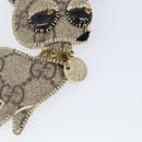 GUCCI Gutsy Chihuahua Key Charm GG Supreme Charm PVC Beige Gold Auth gh1237-5