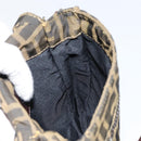 FENDI Zucca Canvas Shoulder Bag Black Brown Auth gh1238-18