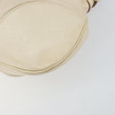 Salvatore Ferragamo Gancini Hand Bag Leather White Gold Auth gh1239-14