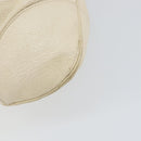 Salvatore Ferragamo Gancini Hand Bag Leather White Gold Auth gh1239-9