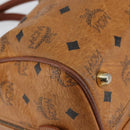 MCM Logogram Vicetos Hand Bag PVC Leather Brown Gold Auth gh1240-11