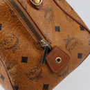 MCM Logogram Vicetos Hand Bag PVC Leather Brown Gold Auth gh1240-16