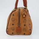 MCM Logogram Vicetos Hand Bag PVC Leather Brown Gold Auth gh1240-5