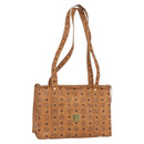 MCM Logogram Vicetos Shoulder Bag PVC Leather Brown Gold Auth gh1241-1