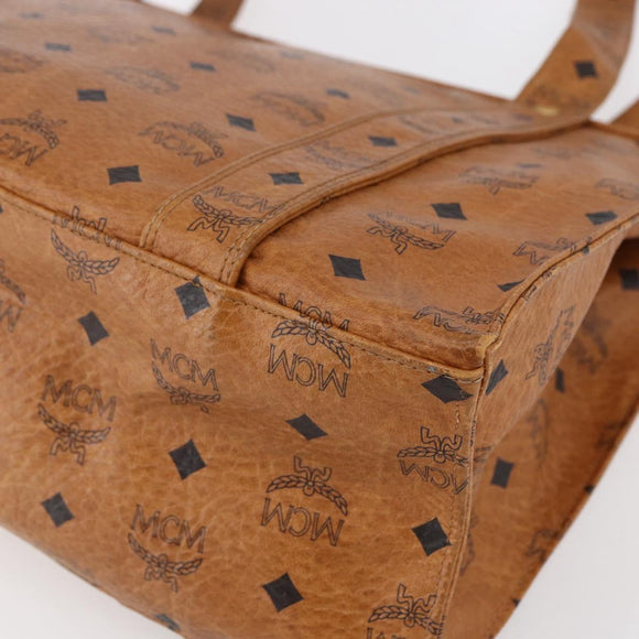 MCM Logogram Vicetos Shoulder Bag PVC Leather Brown Gold Auth gh1241
