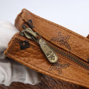 MCM Logogram Vicetos Shoulder Bag PVC Leather Brown Gold Auth gh1241-10