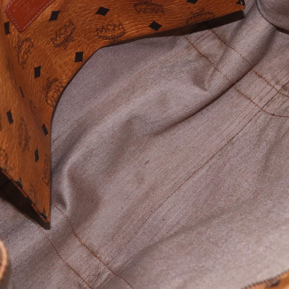 MCM Logogram Vicetos Shoulder Bag PVC Leather Brown Gold Auth gh1241