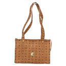 MCM Logogram Vicetos Shoulder Bag PVC Leather Brown Gold Auth gh1241-13