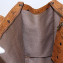 MCM Logogram Vicetos Shoulder Bag PVC Leather Brown Gold Auth gh1241-20