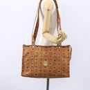 MCM Logogram Vicetos Shoulder Bag PVC Leather Brown Gold Auth gh1241-23