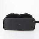 GUCCI Bamboo Hand Bag Suede 2way Black Gold 002 123 0322 Auth gh1242-11