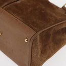 GUCCI Bamboo Hand Bag Suede Brown Gold 000 122 0316 Auth gh1243-11