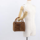 GUCCI Bamboo Hand Bag Suede Brown Gold 000 122 0316 Auth gh1243-21