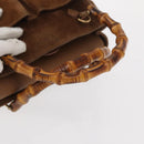 GUCCI Bamboo Hand Bag Suede Brown Gold 000 122 0316 Auth gh1243-7