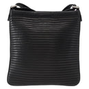 Salvatore Ferragamo Gancini Shoulder Bag Leather Black Silver Auth gh1244-13