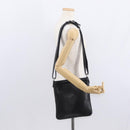 Salvatore Ferragamo Gancini Shoulder Bag Leather Black Silver Auth gh1244-20