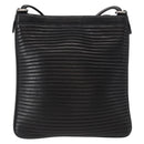 Salvatore Ferragamo Gancini Shoulder Bag Leather Black Silver Auth gh1244-2