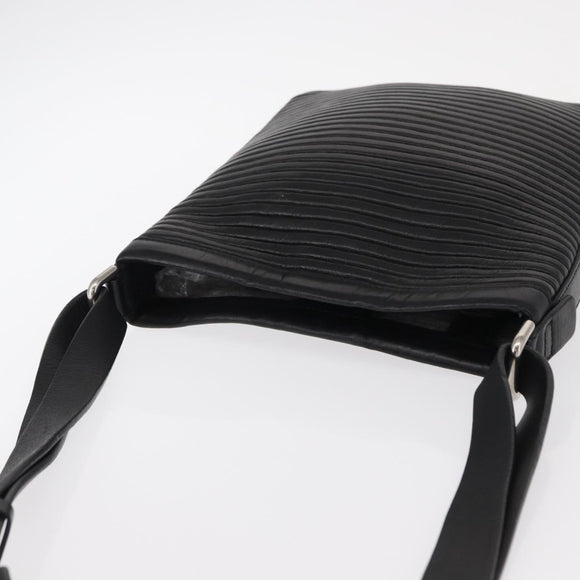 Salvatore Ferragamo Gancini Shoulder Bag Leather Black Silver Auth gh1244