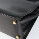 Salvatore Ferragamo Vala Hand Bag Leather Black Gold Auth gh1245-10