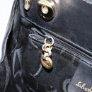 Salvatore Ferragamo Vala Hand Bag Leather Black Gold Auth gh1245-19
