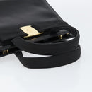 Salvatore Ferragamo Vala Hand Bag Leather Black Gold Auth gh1245-7