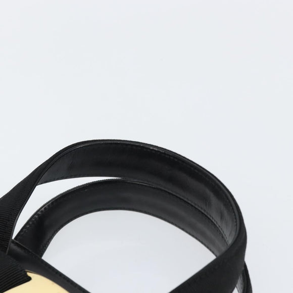 Salvatore Ferragamo Vala Hand Bag Leather Black Gold Auth gh1245
