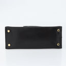 Salvatore Ferragamo Vala Hand Bag Leather Black Gold Auth gh1245-9