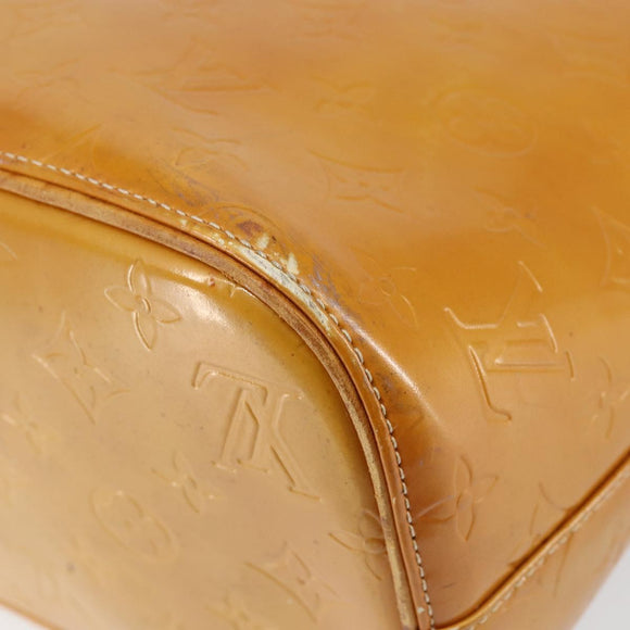 LOUIS VUITTON Monogram Vernis Houston Hand Bag Beige M91004 LV Auth gh1246