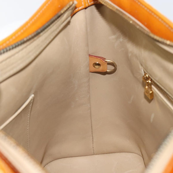 LOUIS VUITTON Monogram Vernis Houston Hand Bag Beige M91004 LV Auth gh1246