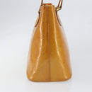 LOUIS VUITTON Monogram Vernis Houston Hand Bag Beige M91004 LV Auth gh1246-3