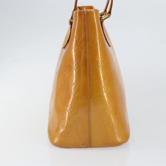 LOUIS VUITTON Monogram Vernis Houston Hand Bag Beige M91004 LV Auth gh1246