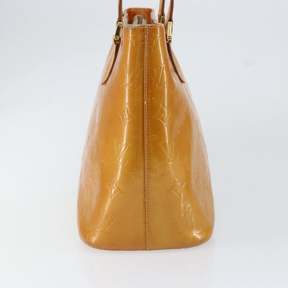 LOUIS VUITTON Monogram Vernis Houston Hand Bag Beige M91004 LV Auth gh1246