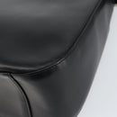 BURBERRY Shoulder Bag Leather Black Silver Auth gh1248-12