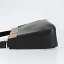 BURBERRY Shoulder Bag Leather Black Silver Auth gh1248-5