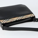 BURBERRY Shoulder Bag Leather Black Silver Auth gh1248-6