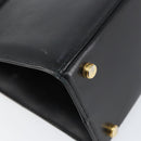 Salvatore Ferragamo Vala Hand Bag Leather Black Gold Auth gh1249-16