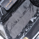 Salvatore Ferragamo Vala Hand Bag Leather Black Gold Auth gh1249-11
