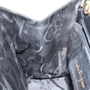 Salvatore Ferragamo Vala Hand Bag Leather Black Gold Auth gh1249-18
