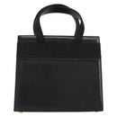 Salvatore Ferragamo Vala Hand Bag Leather Black Gold Auth gh1249-2