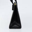 Salvatore Ferragamo Vala Hand Bag Leather Black Gold Auth gh1249-3