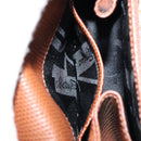 Salvatore Ferragamo Vala Chain Embossed Bag Leather Brown Gold Auth gh1250-20